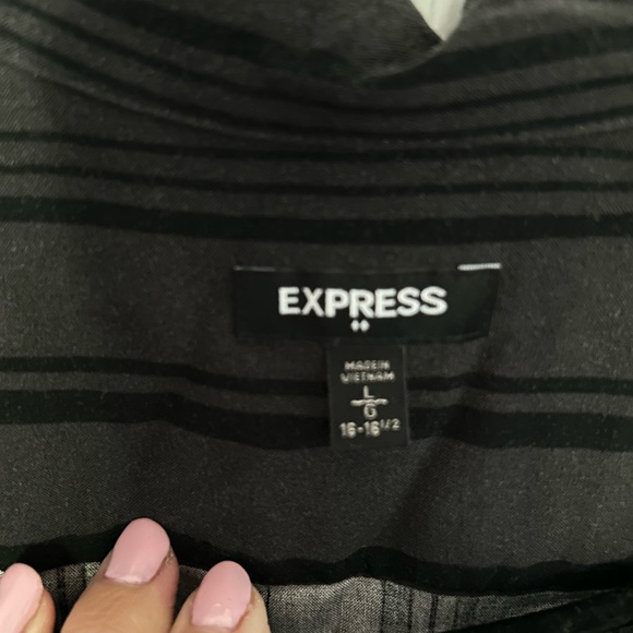 Men’s Black & Grey Button Up - L - EUC - Picture 3 of 3